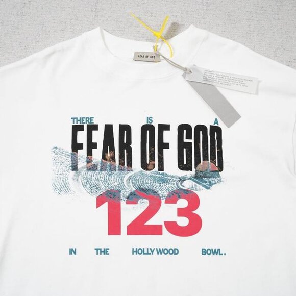 RIVINGTON ROI REBIS FEAR OF GOD T SHIRT White Short Sleeve - Picture 2 of 6